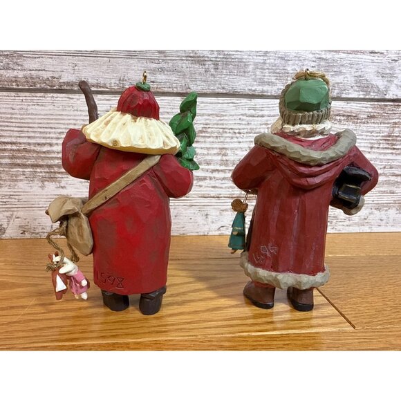 Hallmark Keepsake Ornament Folk Art Americana Collection Santa Figurines 90s - Picture 8 of 8